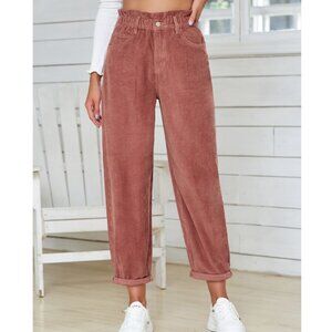 Paperbag Waist Corduroy Pants